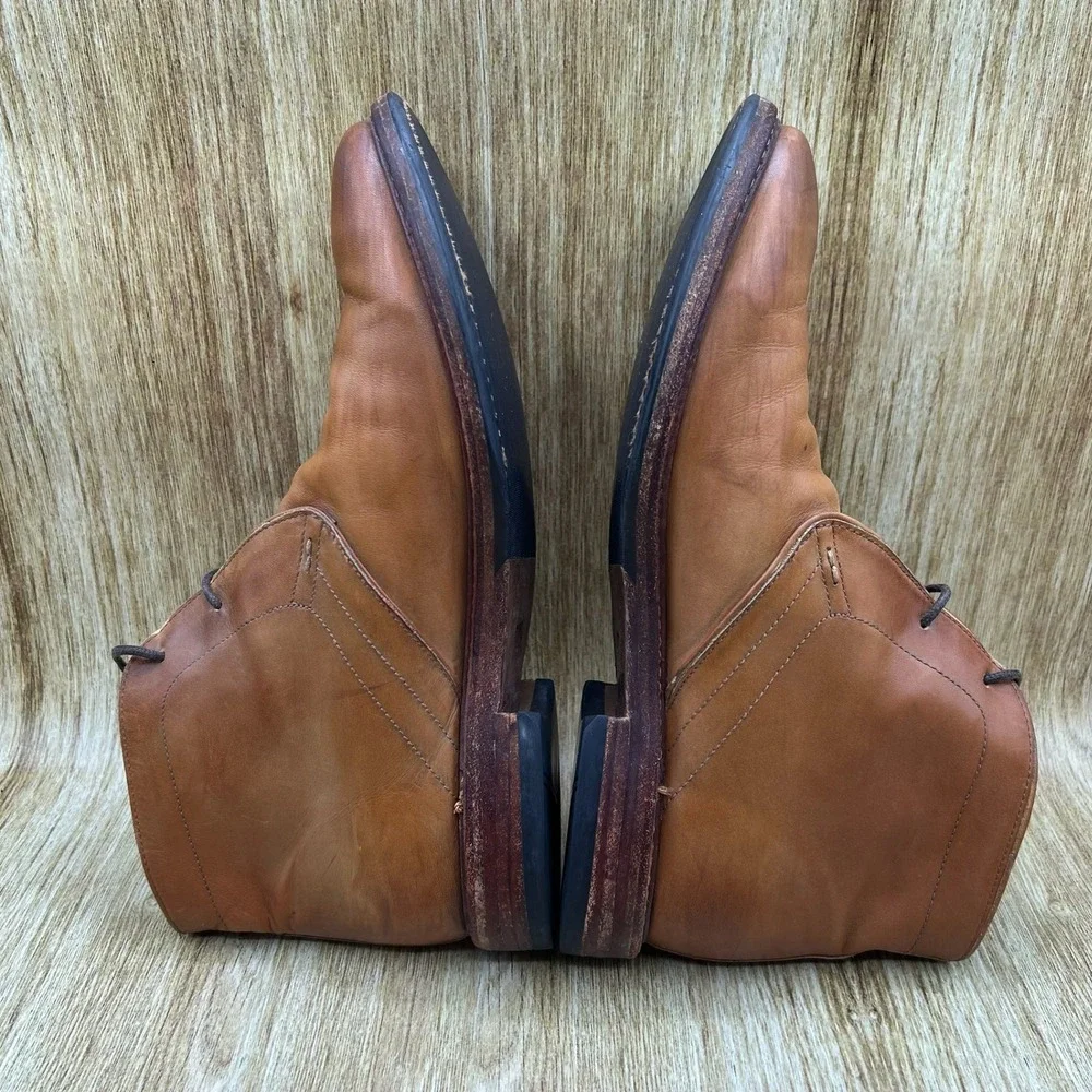 Frye Murray Chukka Boots Men's Size 10.5 Cognac Leather Lace Up 3480268-COG